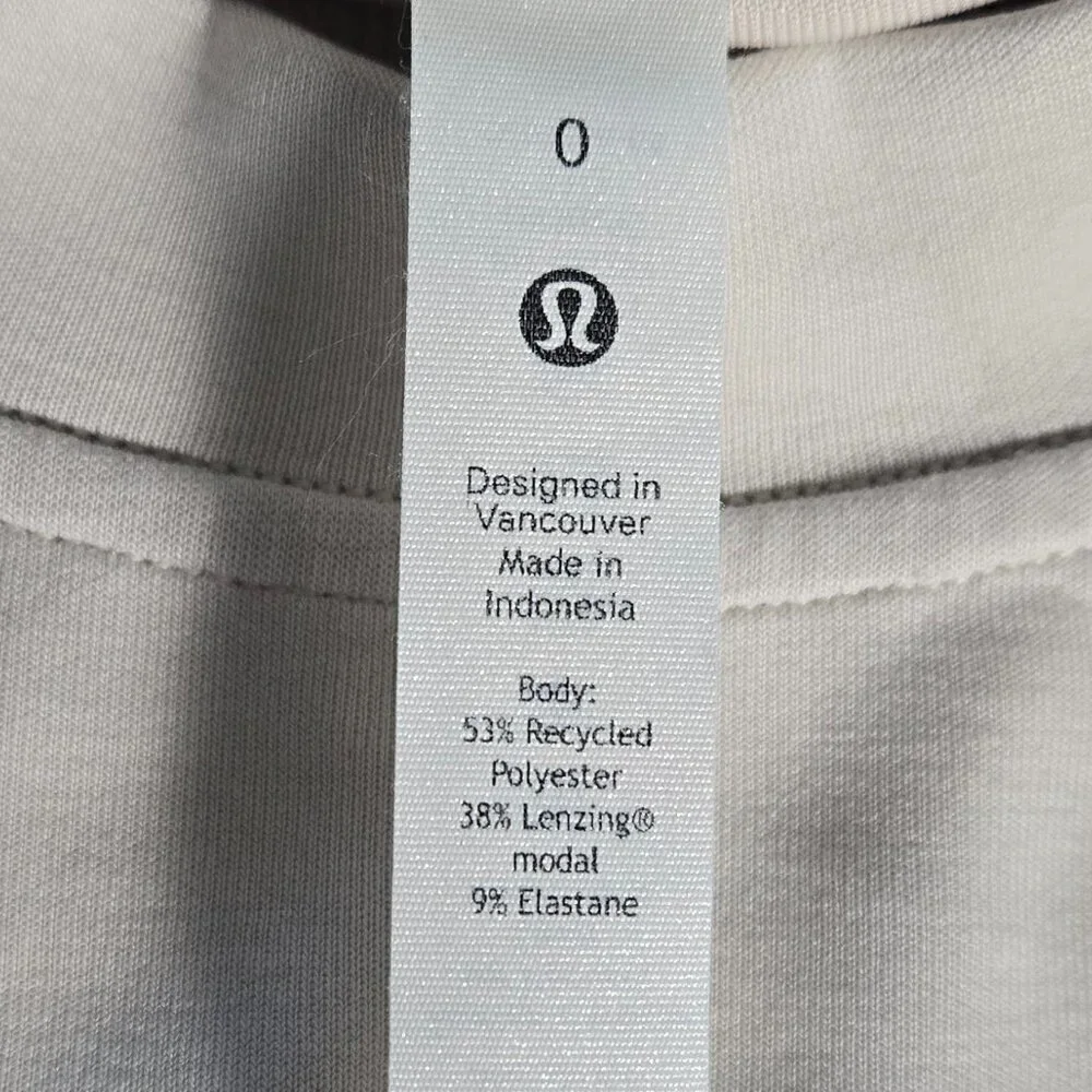 Lululemon Softstreme Perfectly Oversized Cropped Crew - 0 Bone/White Opal
